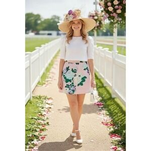 Vineyard Vines Kentucky Derby Skirt Womens 6 Lined Pink Party Rose Duchess Satin